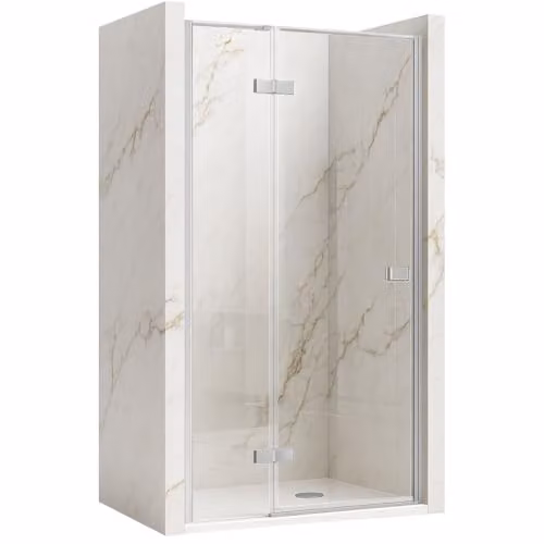 Rea - Porta Doccia Atlas 90, Cromo, Sinistra + Striscia Magnetica 90X0,6X200Cm