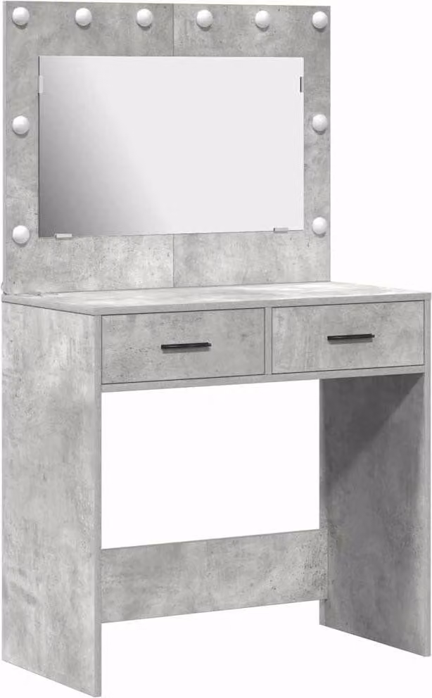 Tavolo da Trucco con cassetto Grigio cemento 78,5 x 41 x 135 cm