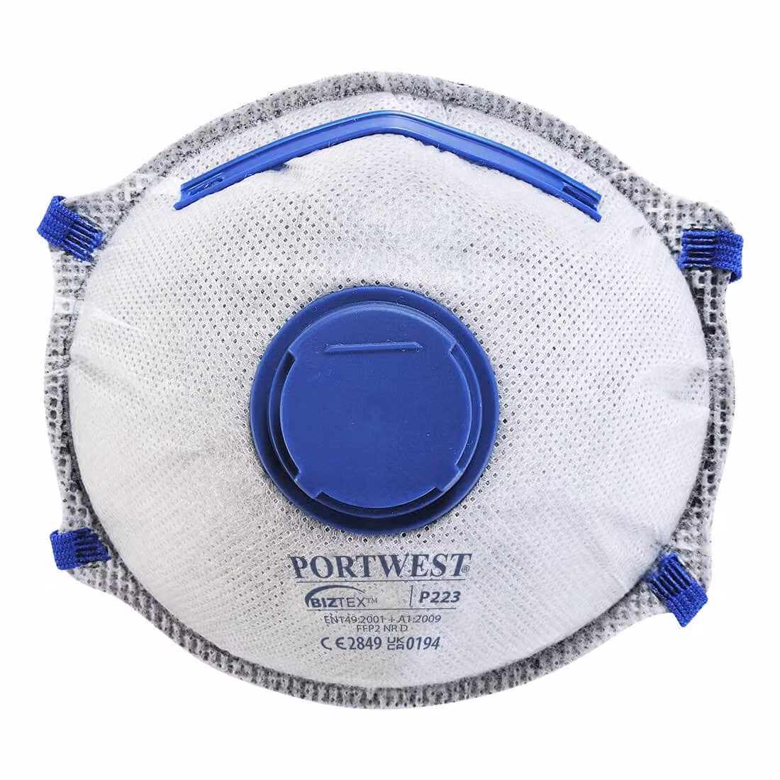 Portwest P223 FFP2 maschera per polveri sottili in dolomite con valvola e carbone bianco