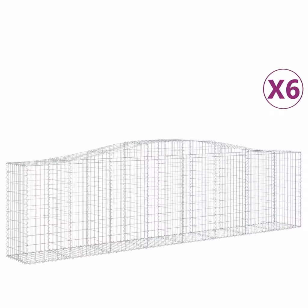 Set di 6 Cesti Gabbioni ad Arco Videx in Acciaio Zincato Argento L: 400 cm, P: 50 cm, H: 100/120 cm – 2
