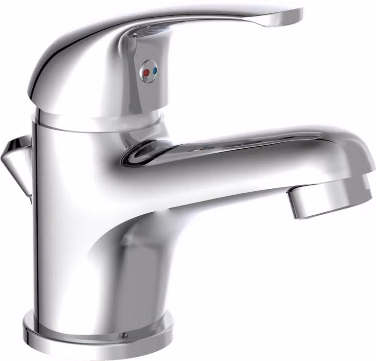 Miscelatore per lavabo SCHÜTTE ATHOS con tirante, rubinetto da bagno con scarico a scomparsa, cromo