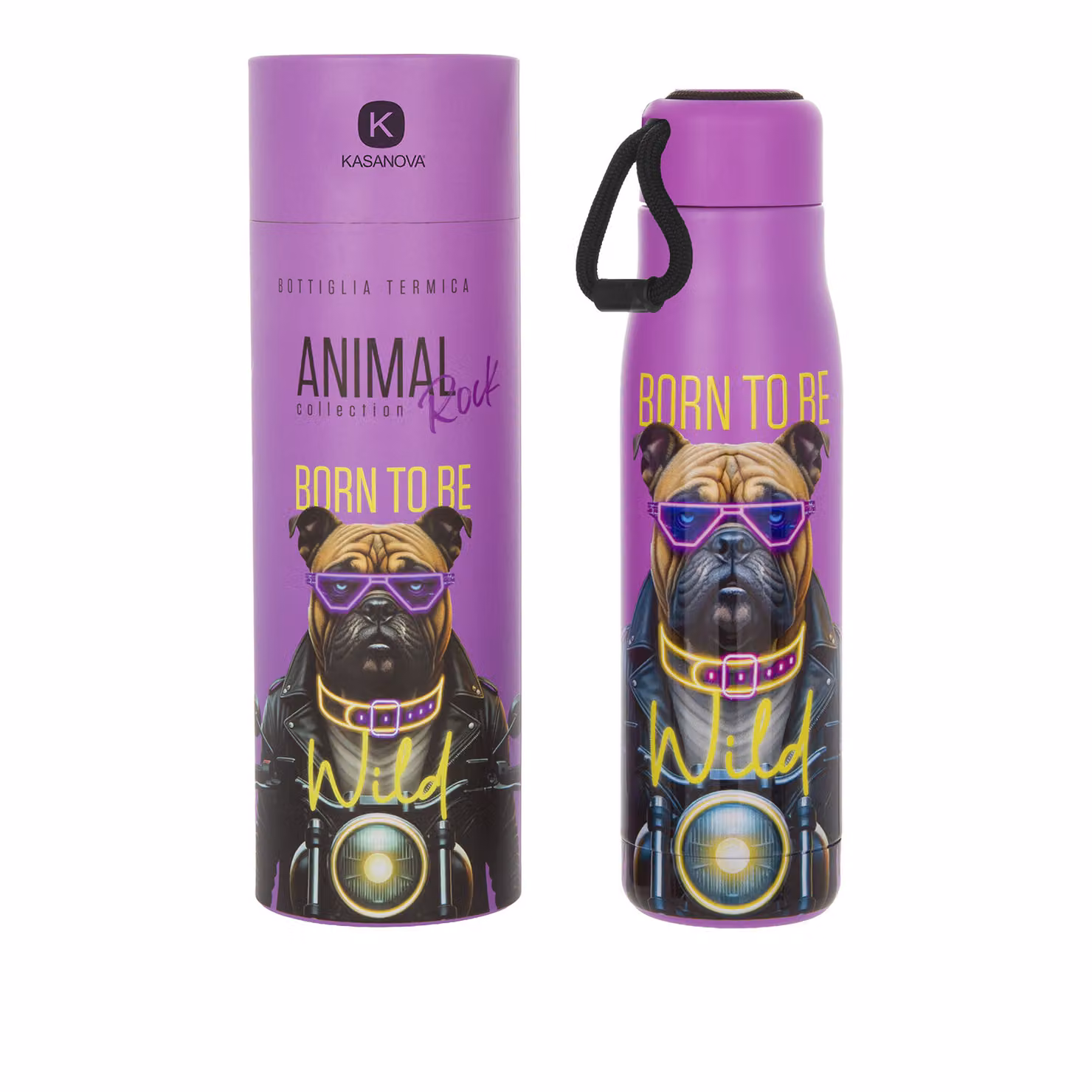 Bottiglia termica Bulldog rock Animal Collection viola da 500 ml kasanova – 2