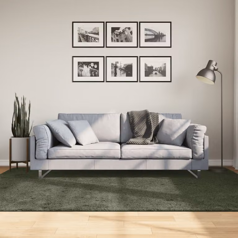 vidaXL Tappeto HUARTE a Pelo Corto Verde Bosco, Lavabile e Antiscivolo, L: 230 cm x P: 160 cm
