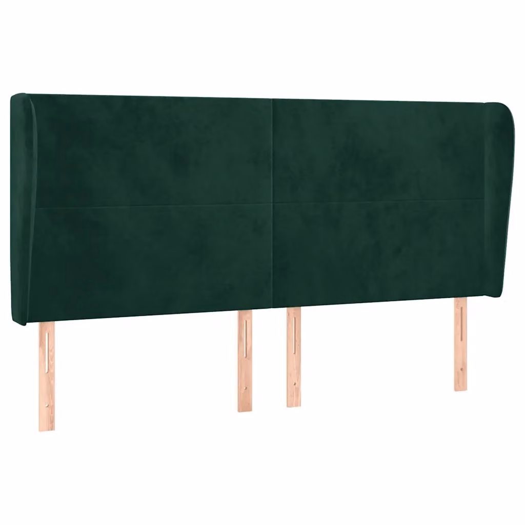 Testiera ad orecchio vidaXL in velluto verde scuro, L: 183 cm, P: 23 cm, H: 118/128 cm – 2