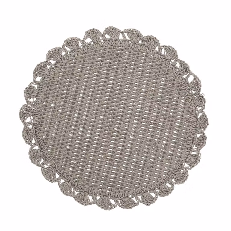 Tovaglietta decorativa rotonda in carta grigia, diametro: 38 cm