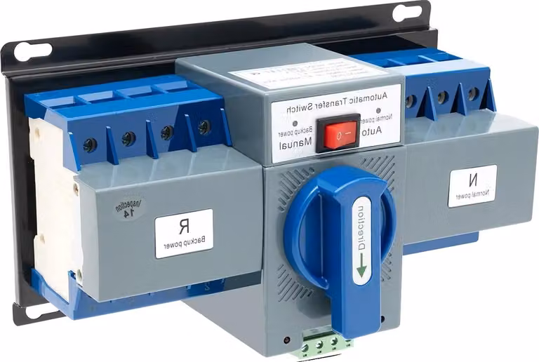 Interruttore automatico, 4 poli, corrente nominale 63A, 220V, colore blu
