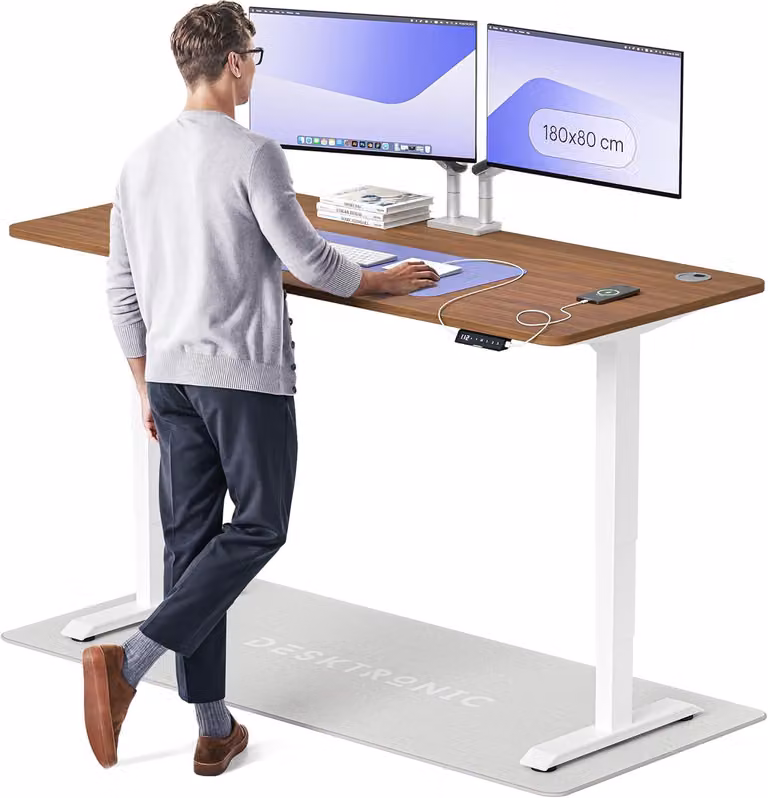 Scrivania regolabile elettricamente, ergonomica, con possibilità di seduta e lavoro in piedi - Piano scrivania - Scrivania elettrica