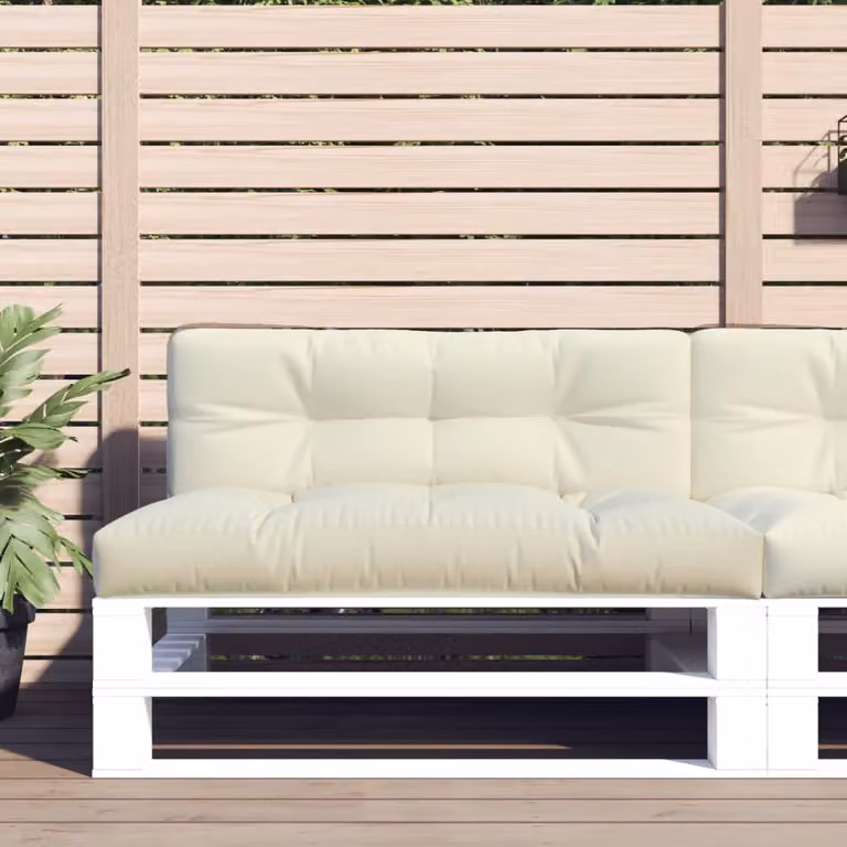 vidaXL Cuscino per Pallet Beige in Poliestere, L/P/H: 120 x 40 x 12 cm