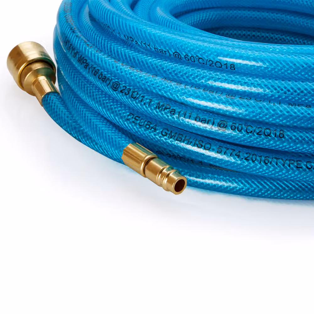 Set di 2 tubi per aria compressa Deuba da 10 m con attacco rapido, colore blu in plastica – 4
