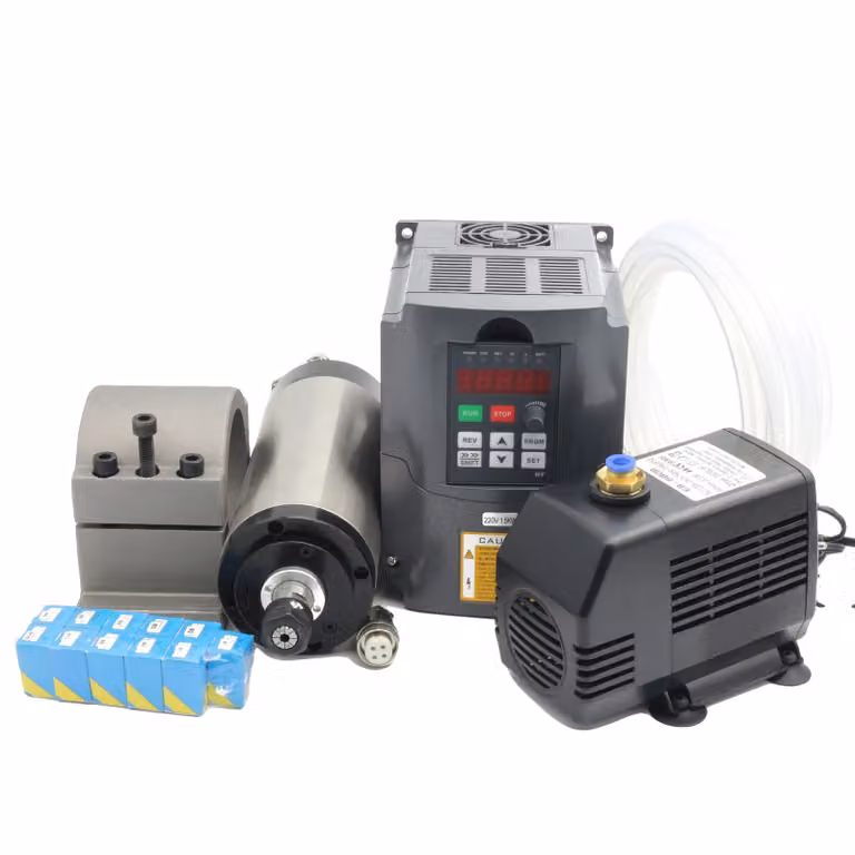 Kit motore mandrino raffreddato ad acqua, potenza 1,5 kW, velocità 24000 giri/min, set completo 220V