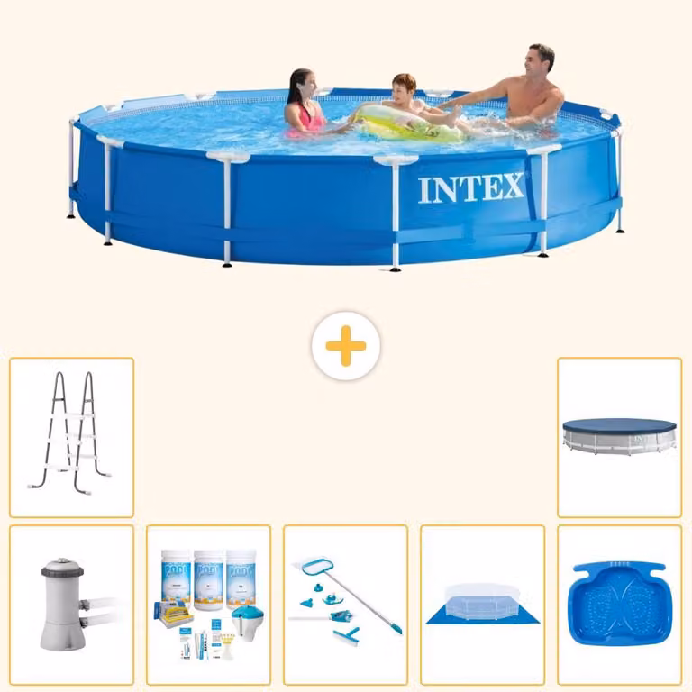 Piscina autoportante rettangolare - 366x76 cm - 8 pezzi - Modello S20476