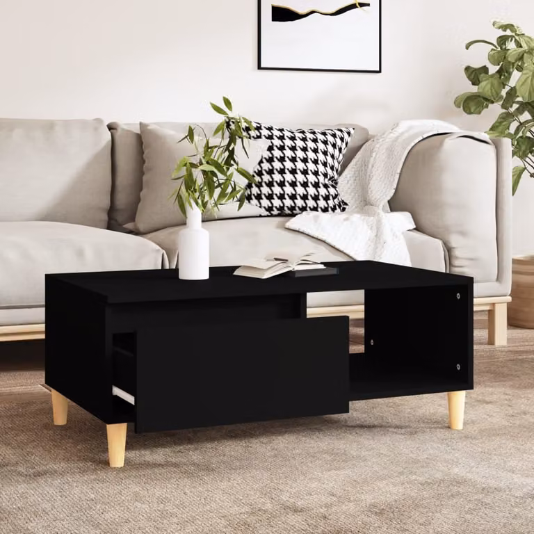 Maison Exclusive - Tavolino nero 90x50x36,5 cm Materiale ligneo