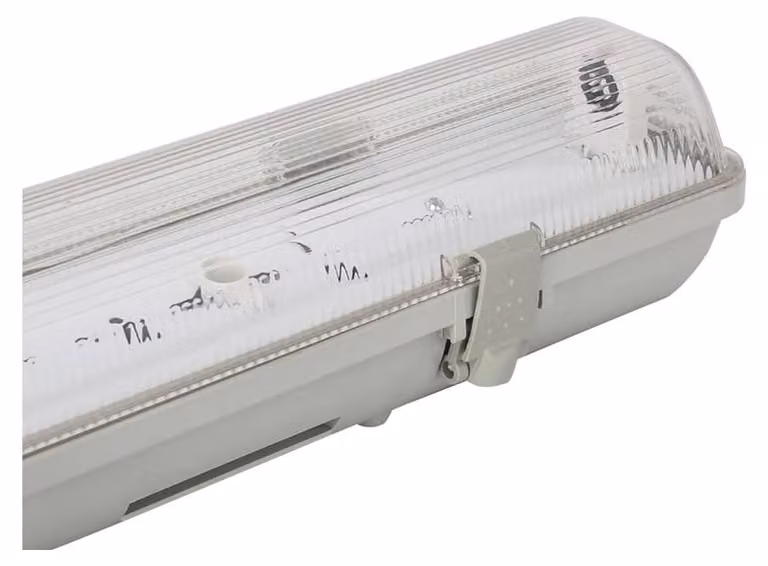 Lampada da esterno per tubo da 1,2 metri, grado di protezione IP65, dimensioni 1265x85x88 mm, colore bianco