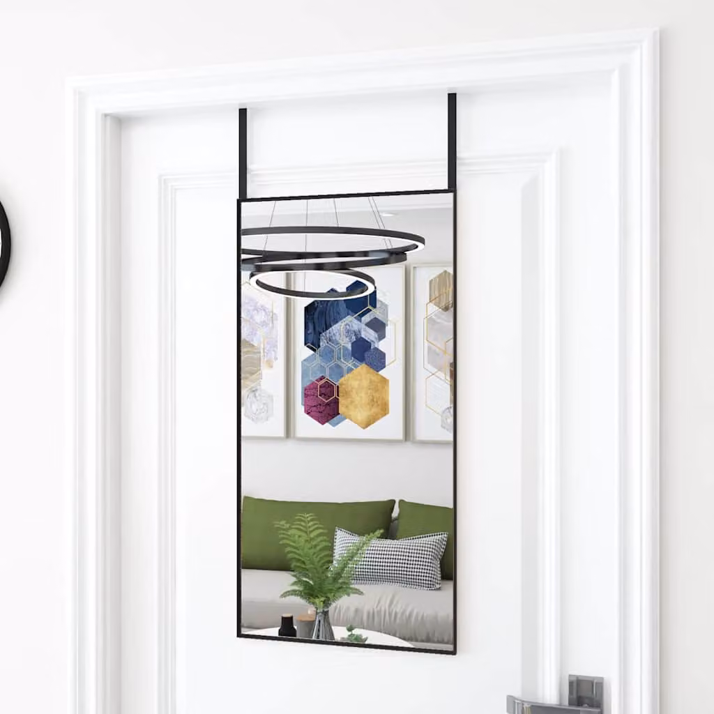 Specchio da parete rettangolare vidaXL in vetro e metallo nero L: 40 cm, H: 80 cm