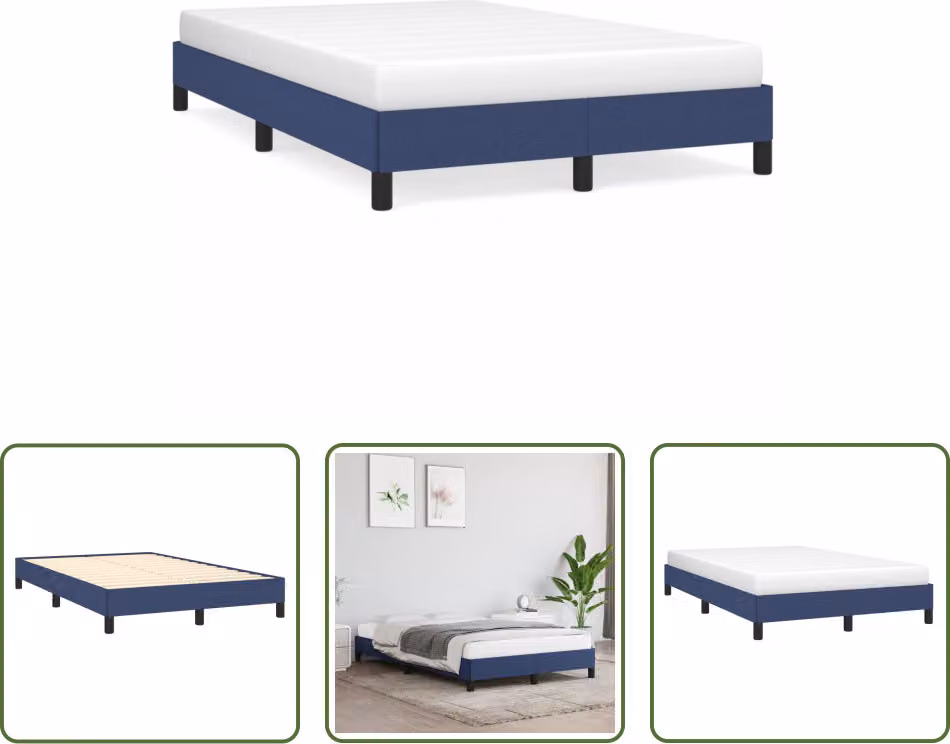 The Living Store Rete da letto blu 120x190 cm Tessuto
