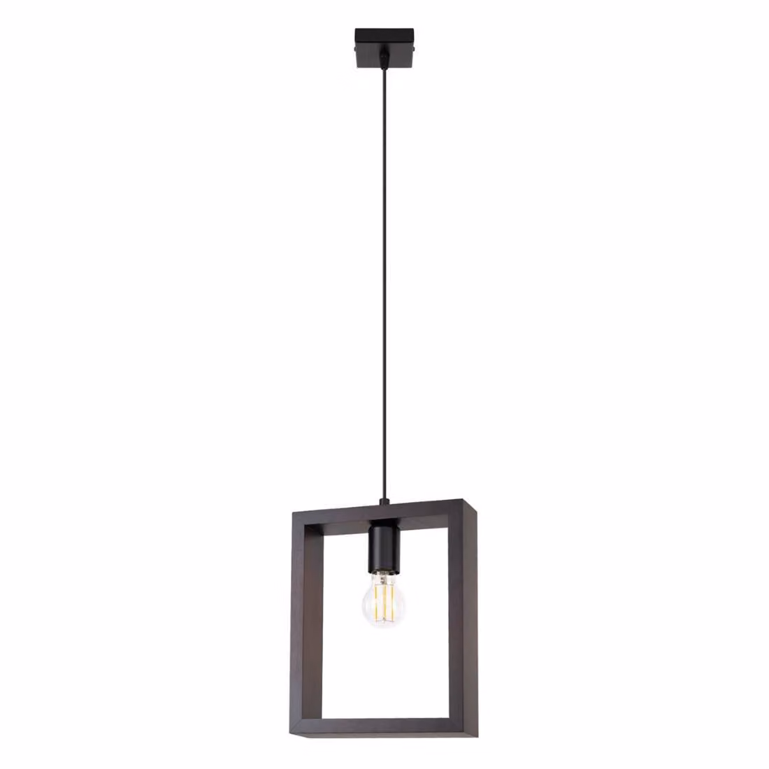 Lampada a sospensione ARIES wengé 1xE27 15W acciaio/legno 133x8x24cm Sollux Lighting