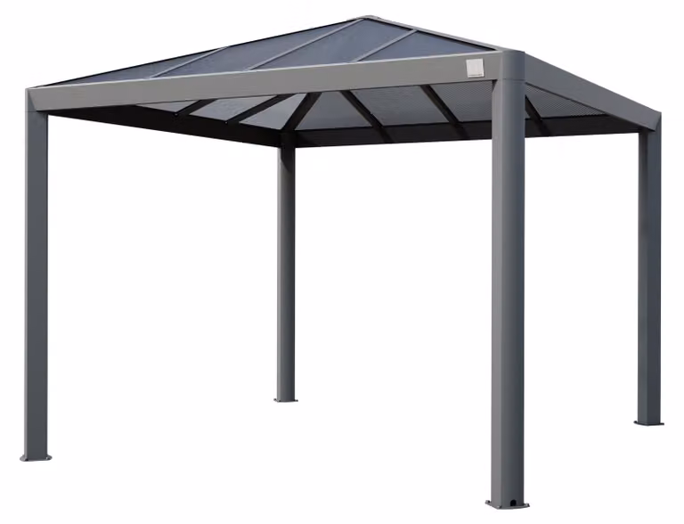 PRIMEYARD Gazebo da Giardino 3x3 m Tetto Hardtop in Policarbonato