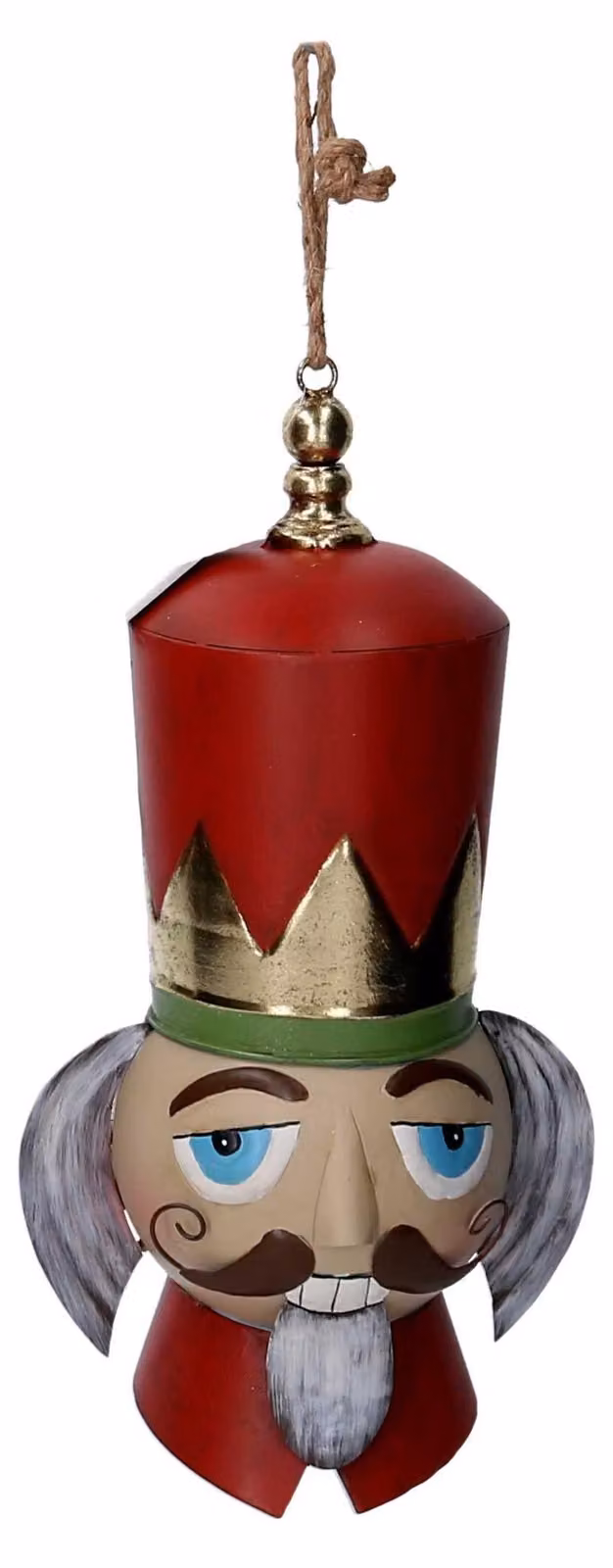 Soldatino Schiaccianoci in metallo oro e rosso cm 21,6x17,1xh50,8
