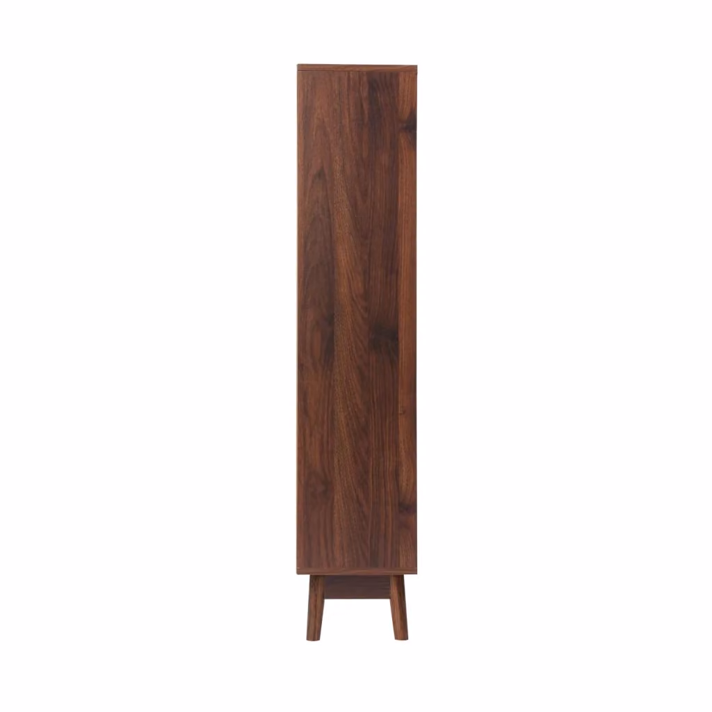 Scarpiera Sweeek in stile scandinavo con ante a battente, colore marrone, L: 131 cm, P: 25 cm, H: 75 cm