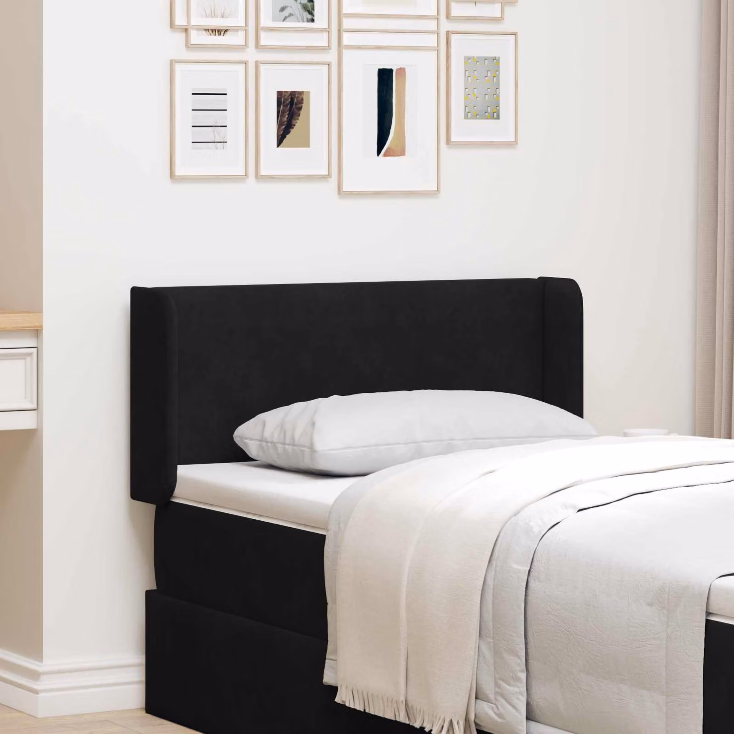 vidaXL Pannello Testata Letto in Velluto Nero L 40,5 cm x P 40,5 cm x H 4 cm