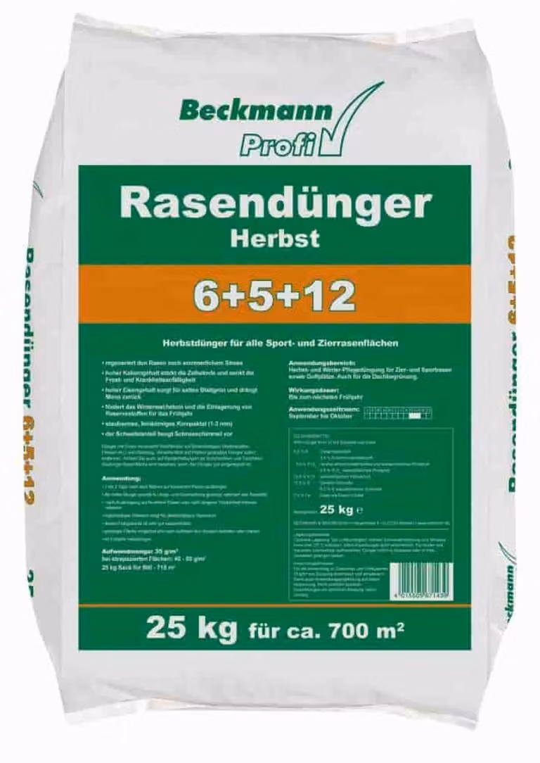 Fertilizzante per prato autunnale 25 kg, NPK 6 5 12, per circa 700m²