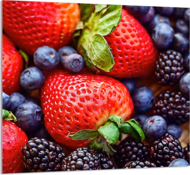 PIATTO IN VETRO PER CUCINA 65x60 Fragole