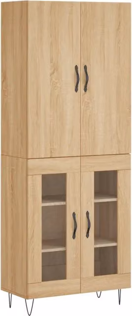Credenza | Madia | Buffet da pranzo | Armadio da pranzo Rovere Sonoma 69,5x34x180 cm in Legno Multistrato