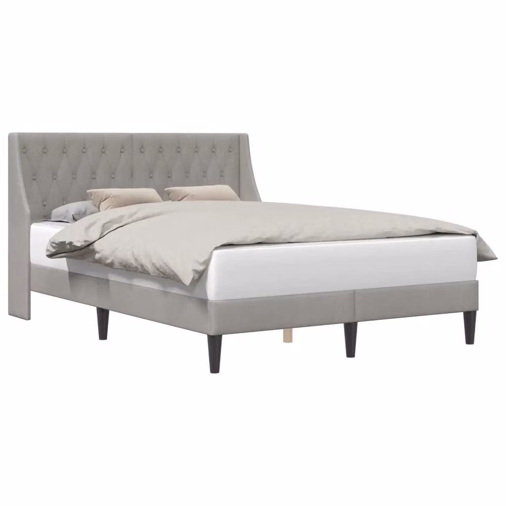 Struttura del letto con giroletto in velluto grigio, L/P/H: 200 x 120 x 31 cm – 2