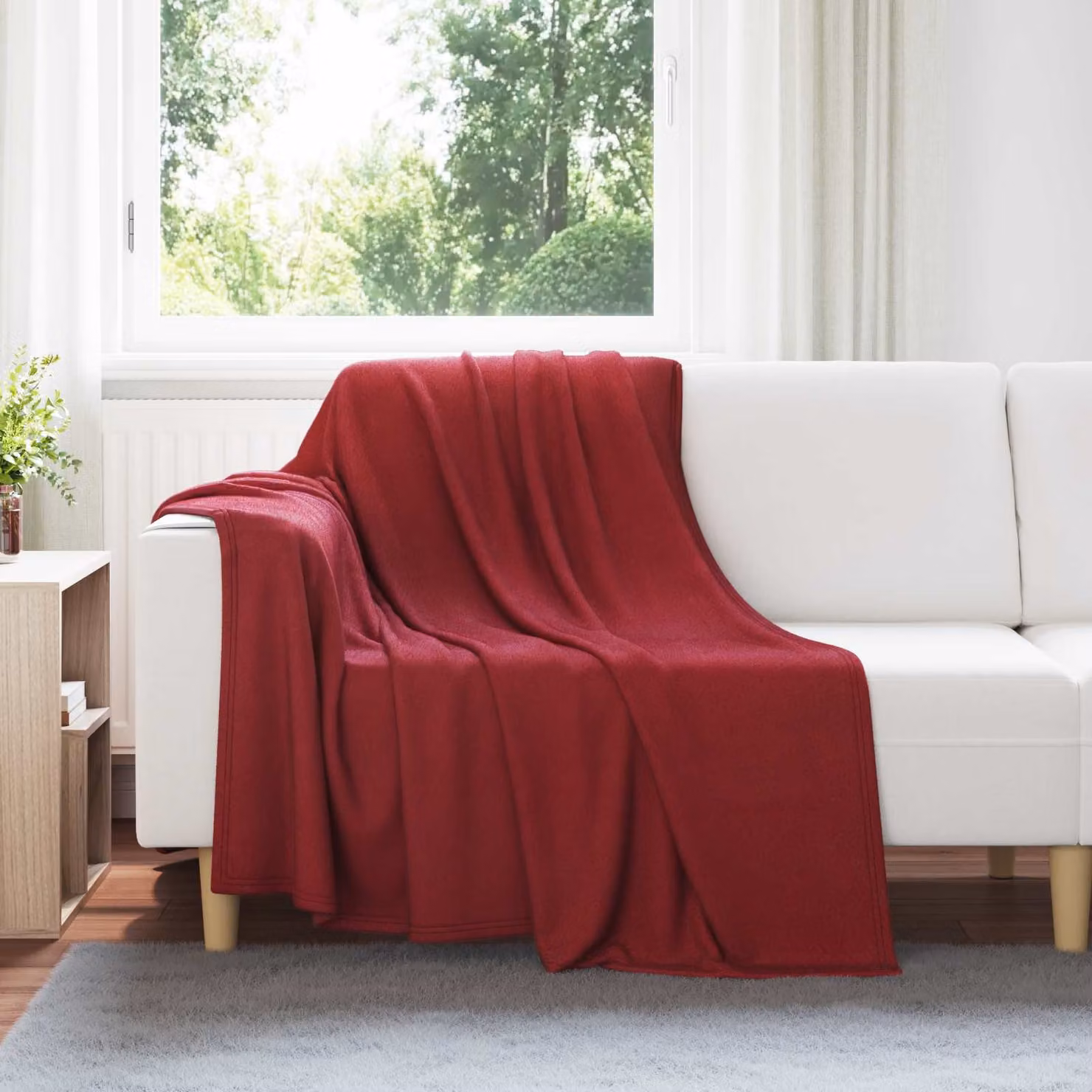 Coperta in pile morbida vidaXL Rossa L: 200 cm, P: 150 cm