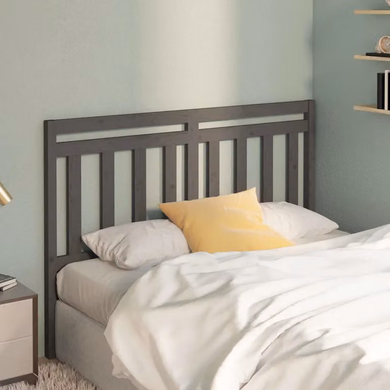 Testiera Letto vidaXL in Legno Massello di Pino Grigio L: 166 cm, P: 4 cm, H: 100 cm