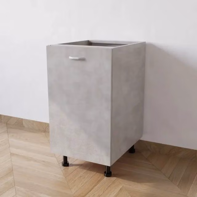 Base cucina Calandrelli con 1 anta, finitura cemento opaco, colore grigio, L 45 cm, P 55,5 cm, H 72 cm