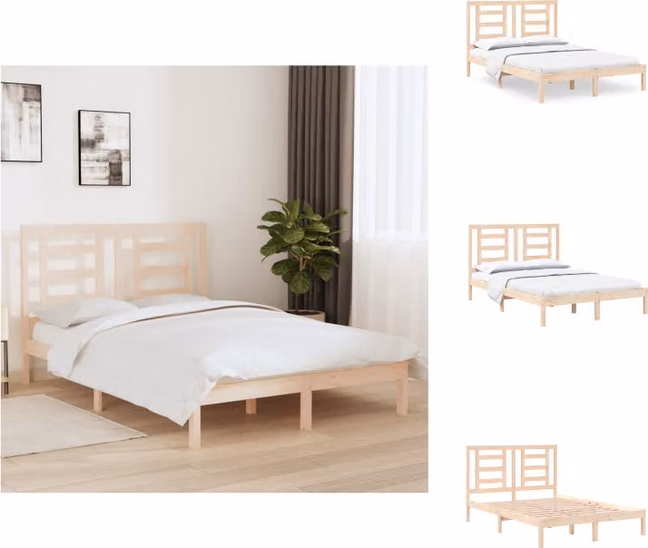 vidaXL Letto in legno massiccio di pino 140x200 cm - Letti e strutture letto