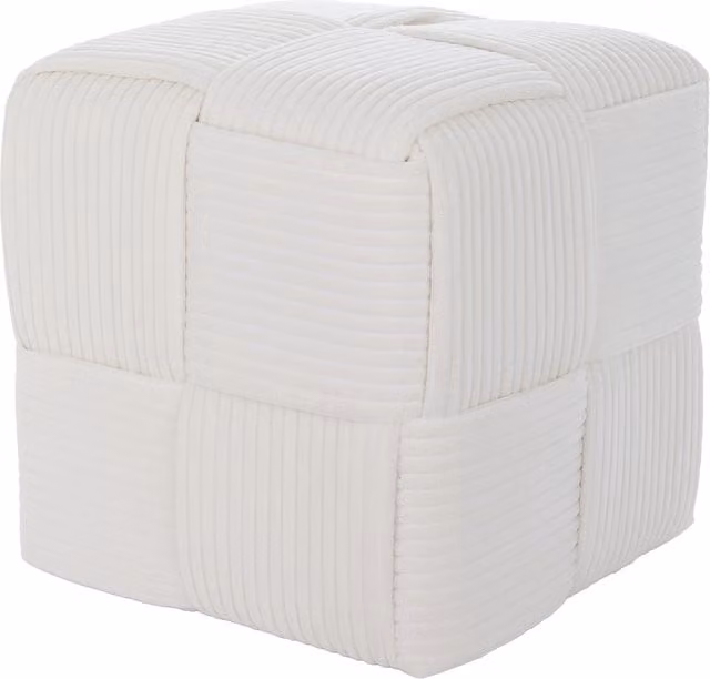 Pouf a cubo minimalista color crema L/P/H: 38 x 38 x 38 cm