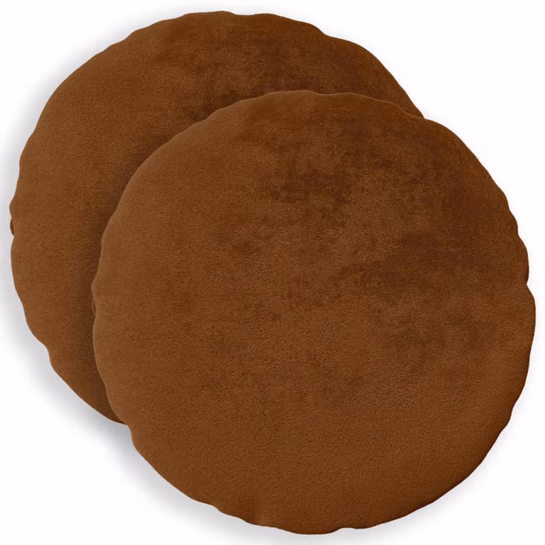 vidaXL Federa 2 pcs HEERLEN Marrone Chiaro Ø 40 cm Flanella