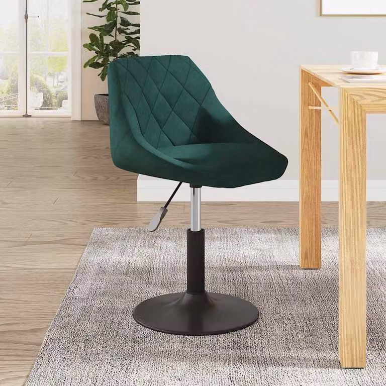Sedia da Pranzo Moderna vidaXL in Velluto Verde con Base in Metallo Girevole a 360 Gradi