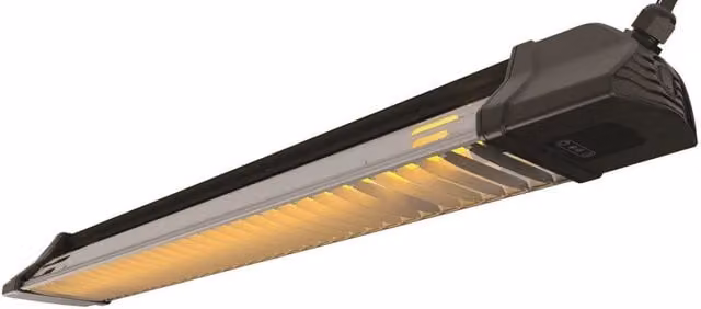 Stufa elettrica a infrarossi Moel Iris da parete o soffitto, 1200W, colore nero, L: 72,5 cm, P: 12,5 cm, H: 8,5 cm