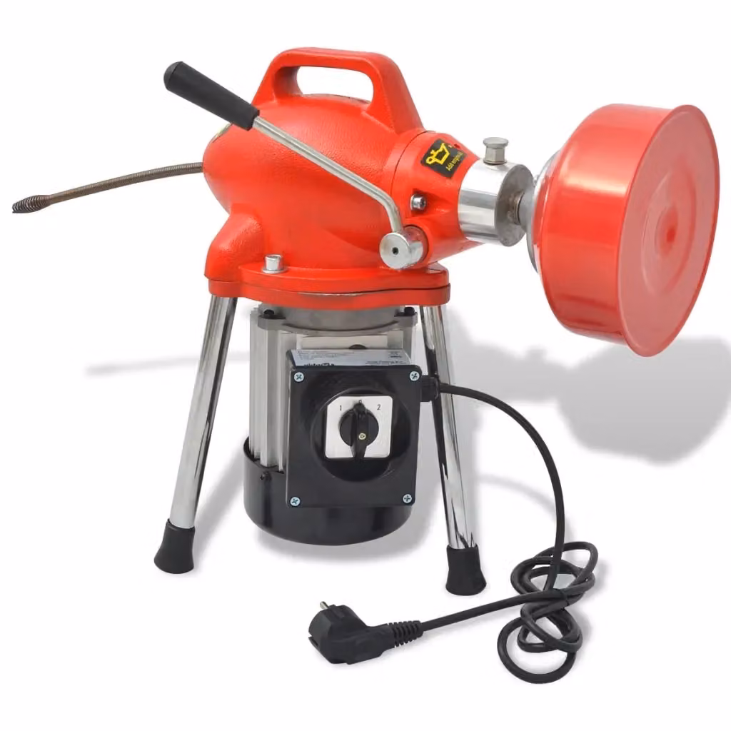 Macchina per Pulire le Tubazioni vidaXL 250 W, Rosso e Nero, L: 12,5 m, Diametro: 16 mm e 9,5 mm – 2