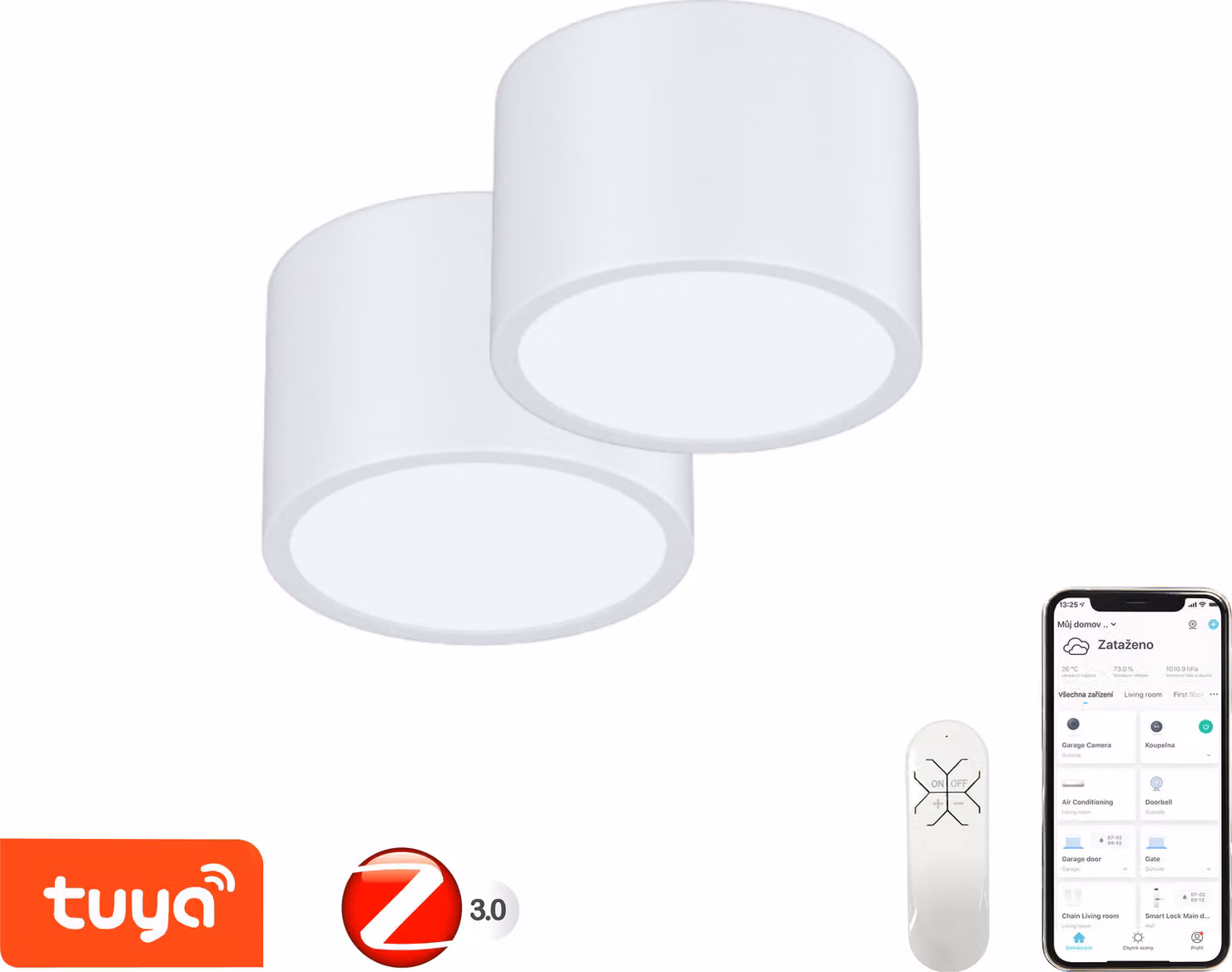Immax NEO set 2x RONDATE Plafoniera intelligente 15cm 12W bianco Zigbee 3.0 +DO
