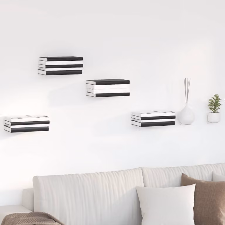 Set di 24 mensole flottanti invisibili vidaXL in metallo bianco opaco, L 11 cm x P 6,5 cm x H 3 cm