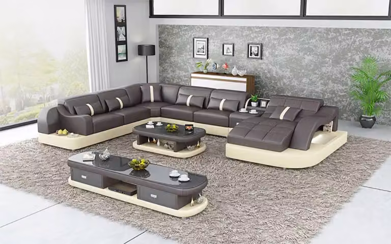 Design Sofa Komplettset Garnitur Polster Ecksofa Eckcouch Couch Sideboard Tisch