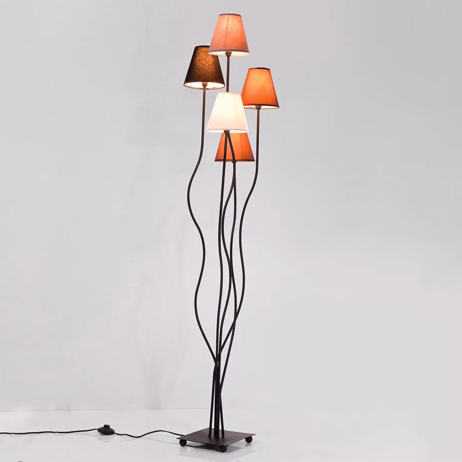 KARE Lampada da terra FLEXIBLE, Nero, Soggiorno / Sala da pranzo, Metallo, Moderno, Lampada da terra