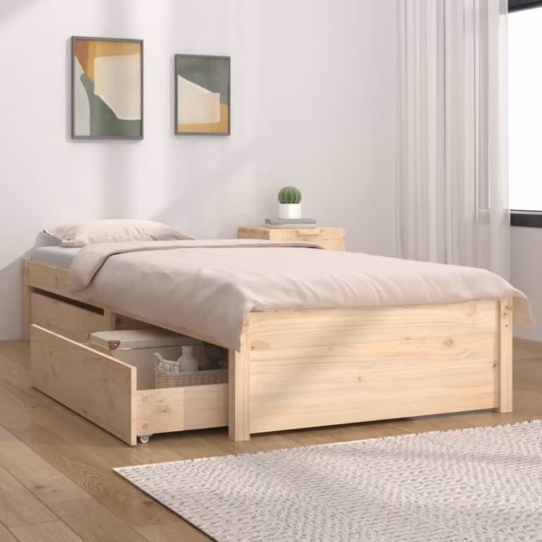 The Living Store Letto con cassetti 75x190 cm