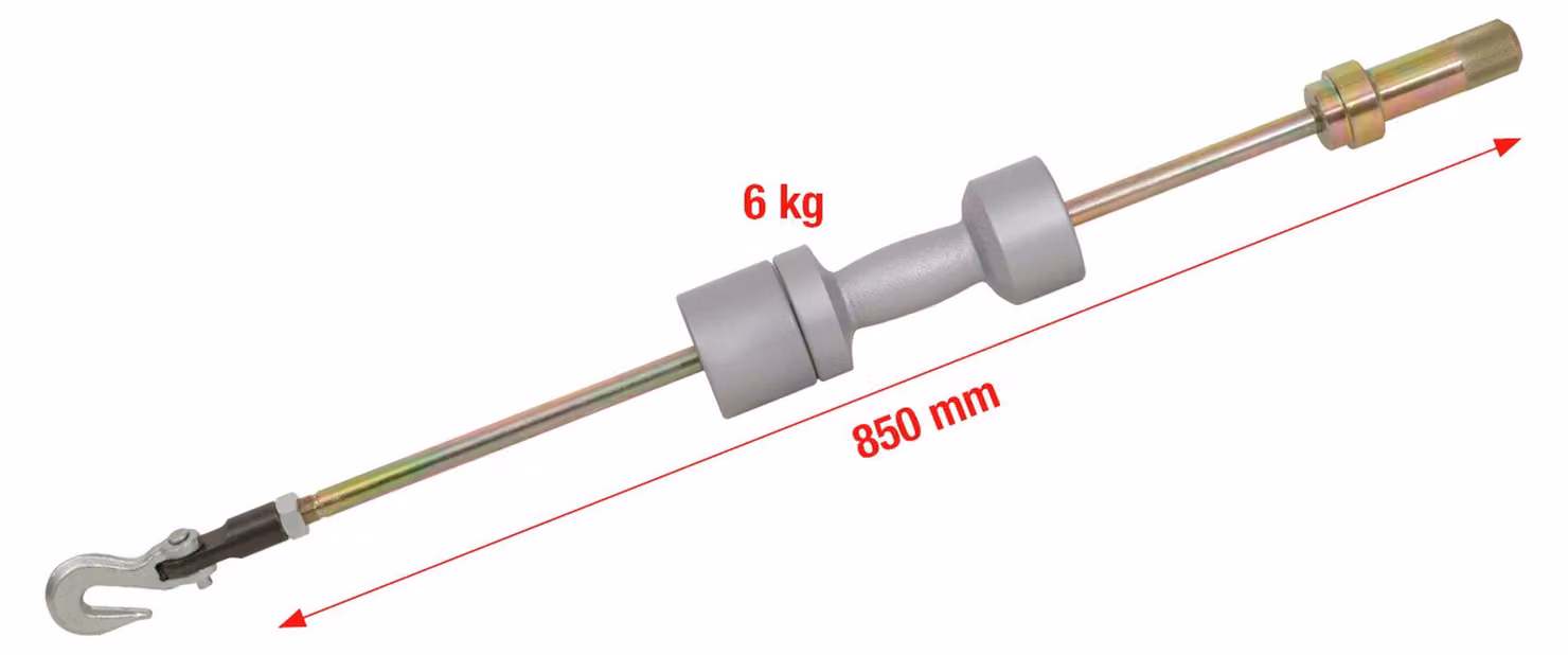 KS Tools martello a slitta universale, incl. gancio di traino e adattatore