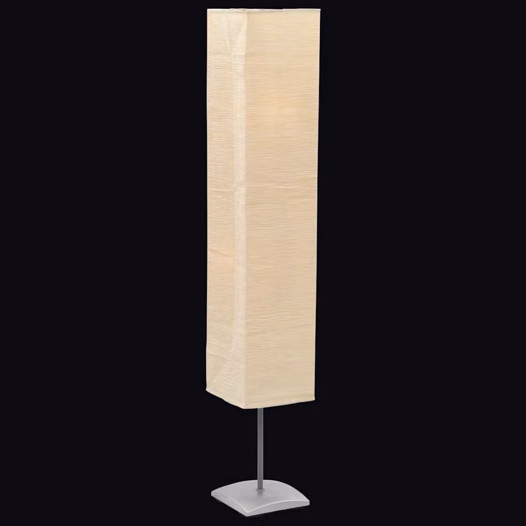 vidaXL Lampada a Piantana Minimalista in Acciaio e Carta, Colore Beige e Argento, Altezza: 135 cm