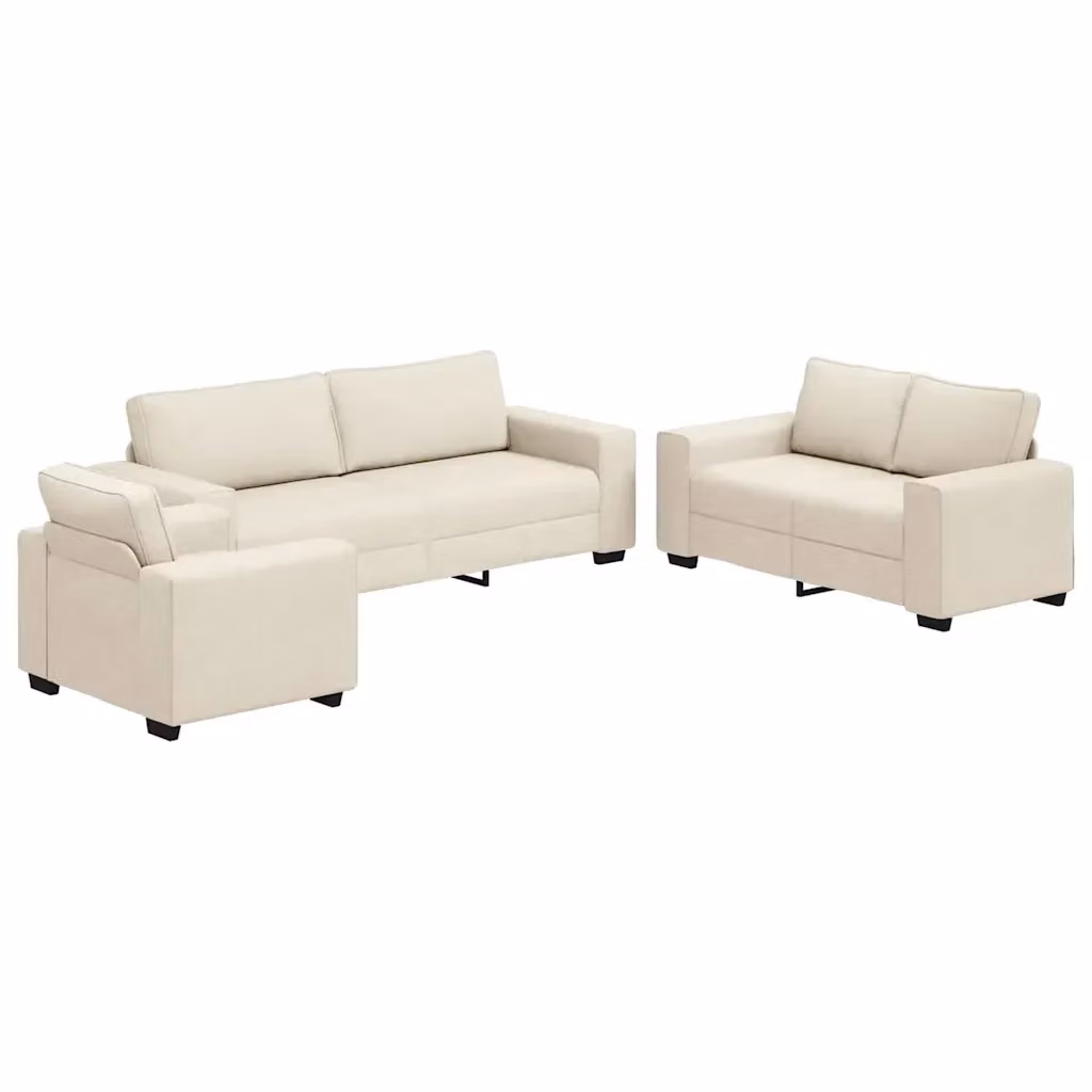 Divano beige in tessuto con cuscini vidaXL per soggiorno e ufficio in casa – 2