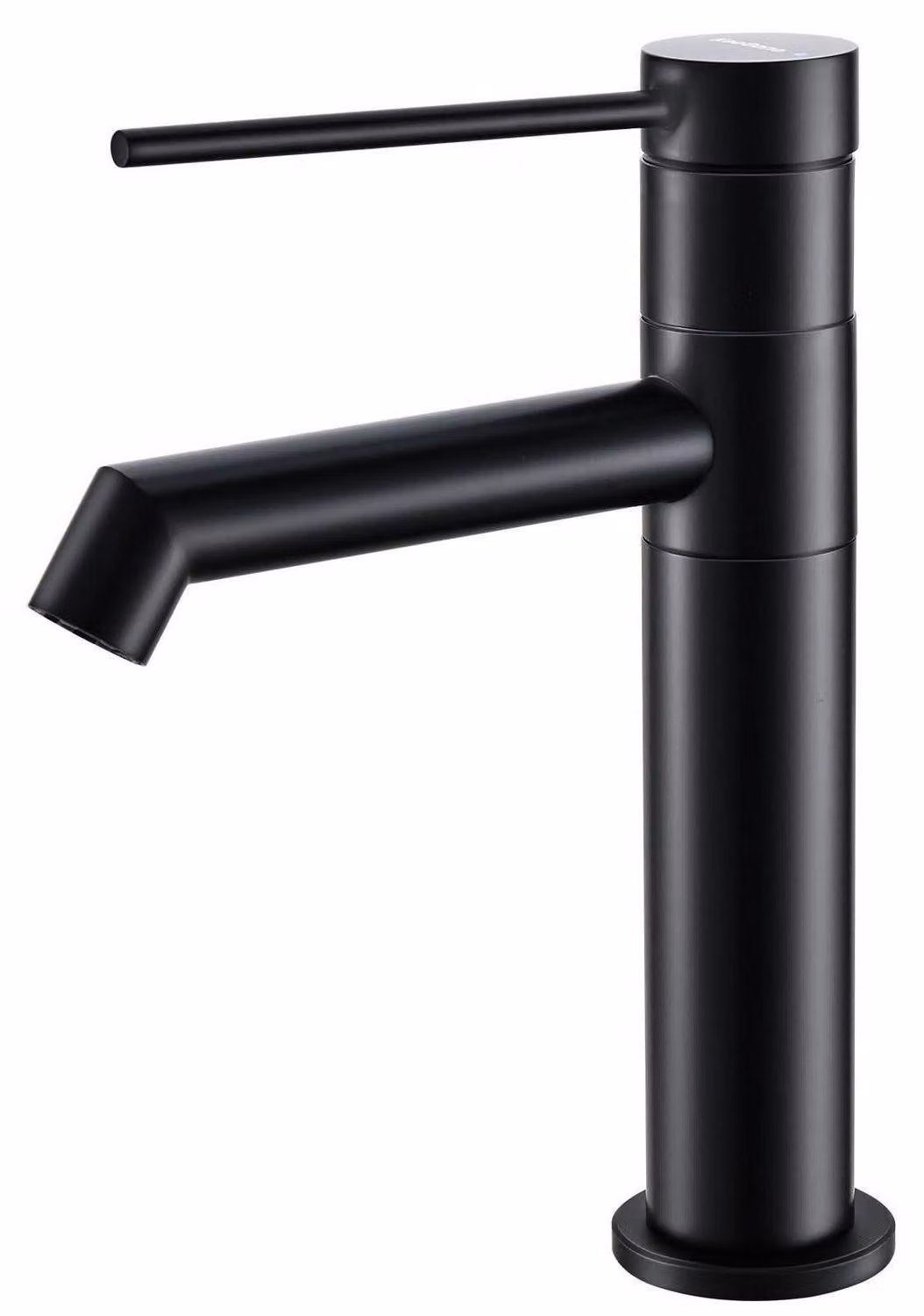 Miscelatore per lavabo da bagno, monocomando, finitura opaca nera, rotazione a 360°