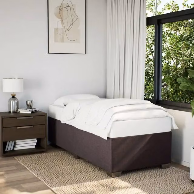 Giroletto vidaXL senza materasso in tessuto marrone scuro L/P/H: 90 x 200 cm – 1
