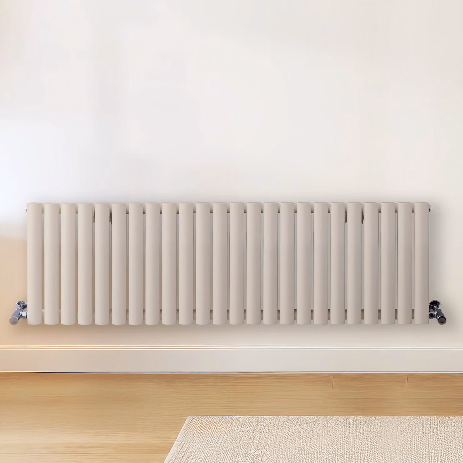 Radiatore di Design Orizzontale Bianco (Pearl Bianco) - 400mm x 1416mm - Pannello Doppio  - Revive