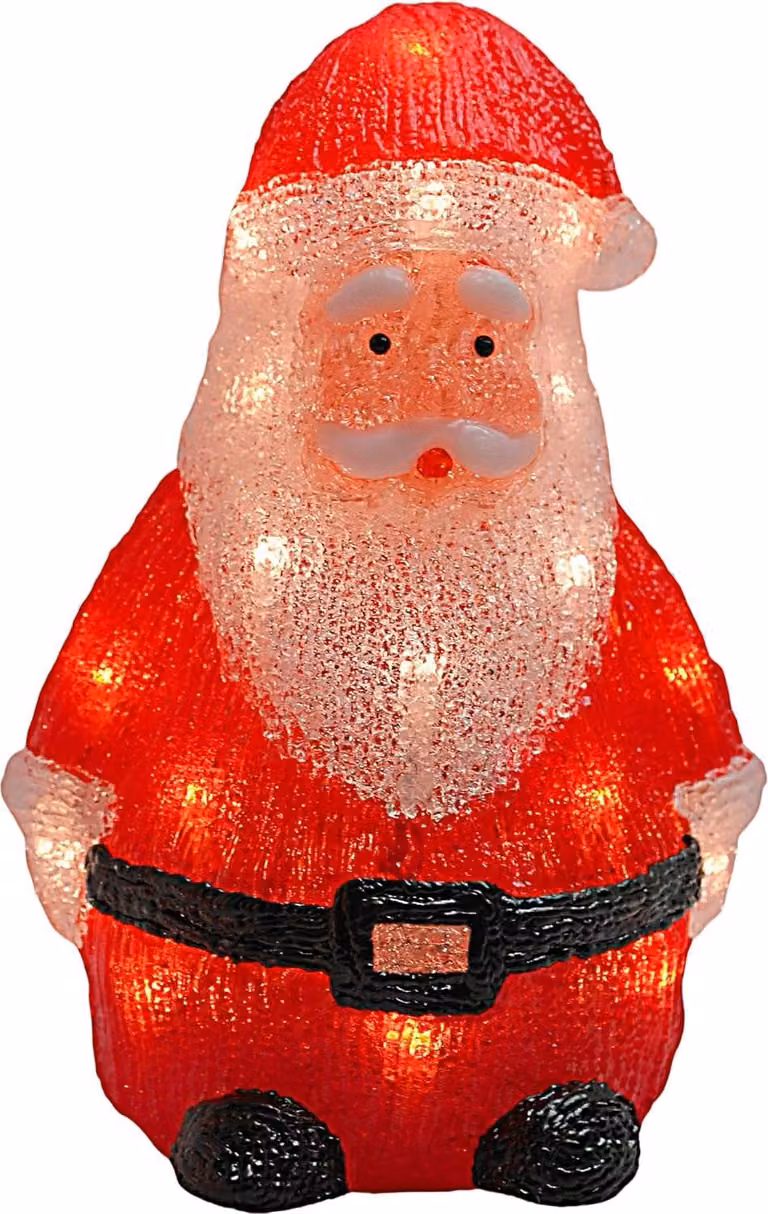 Lampada LED Babbo Natale decorazione acrilica grande 21,5 x 16 cm