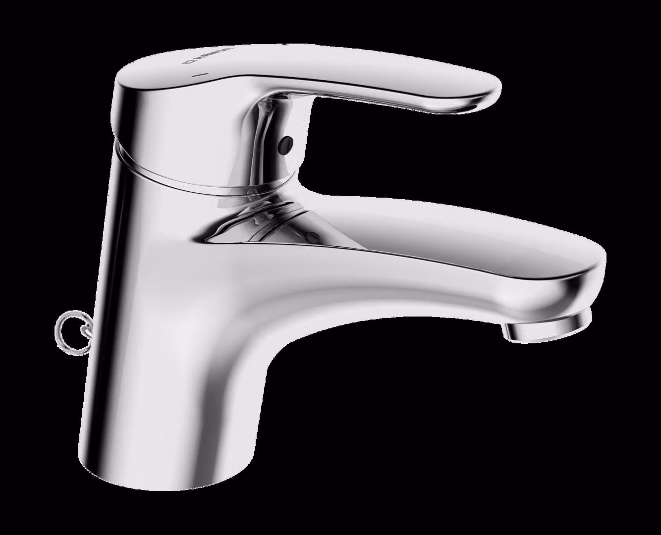 HANSA HANSAMIX Mitigeur de lavabo, sans vidage, avec frein, support de chaîne avec chaîne, saillie : 141 mm, 01042183, 01042183
